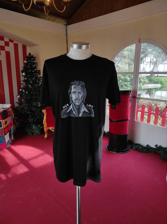 T-shirt Pintada à Mão Nick Cave