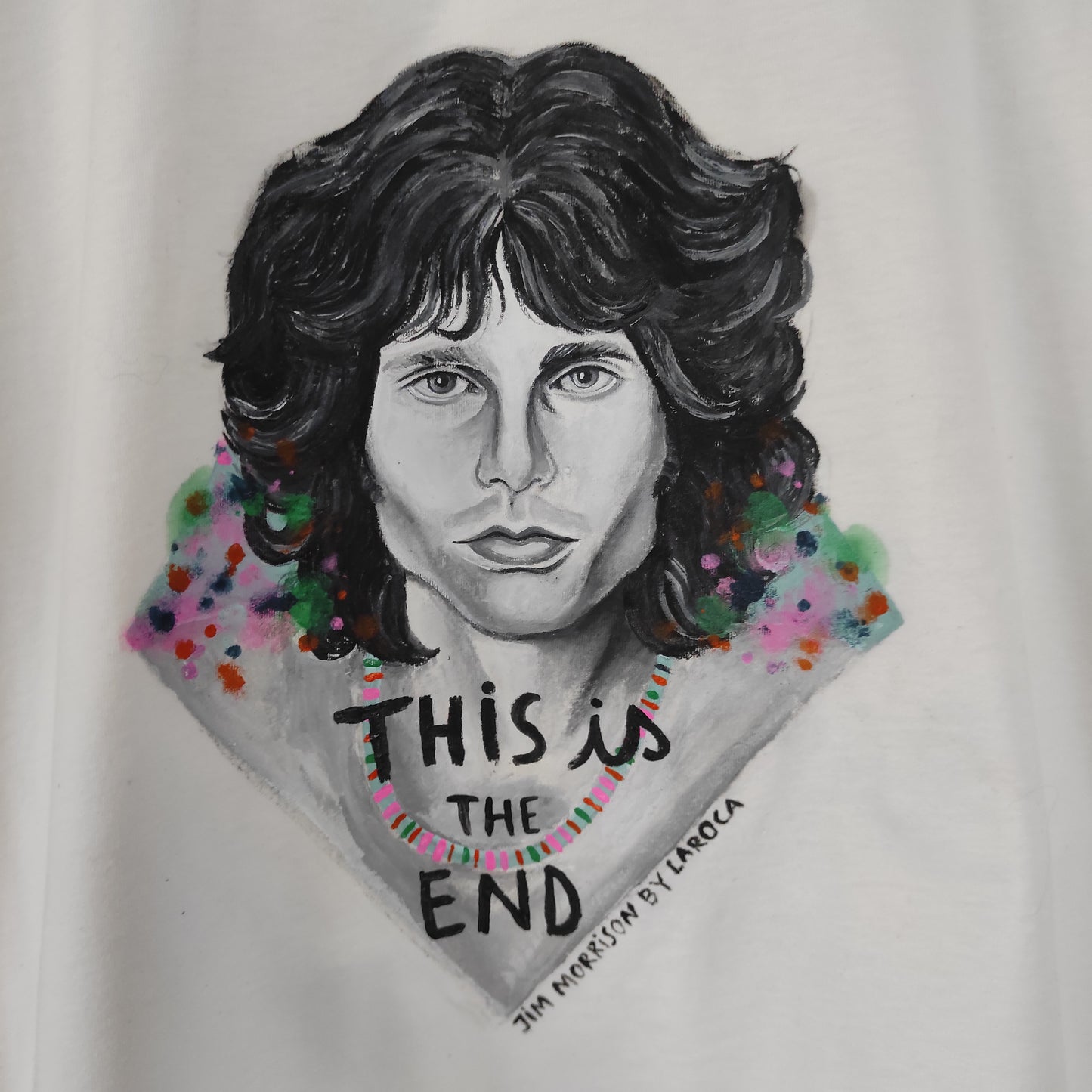 T-shirt Pintada à Mão Jim Morrison