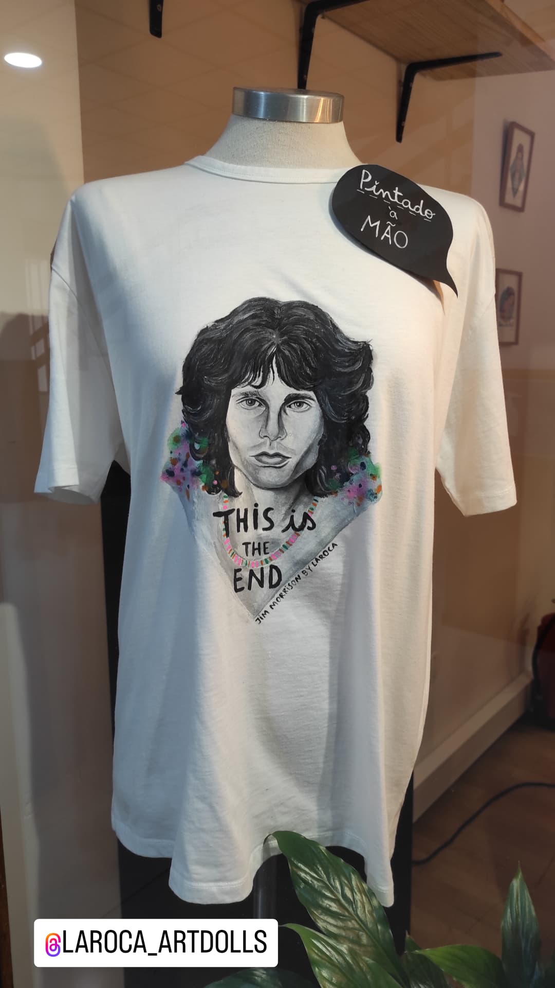 T-shirt Pintada à Mão Jim Morrison